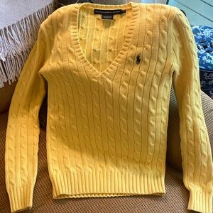 Ralph Lauren Sport yellow cable sweater